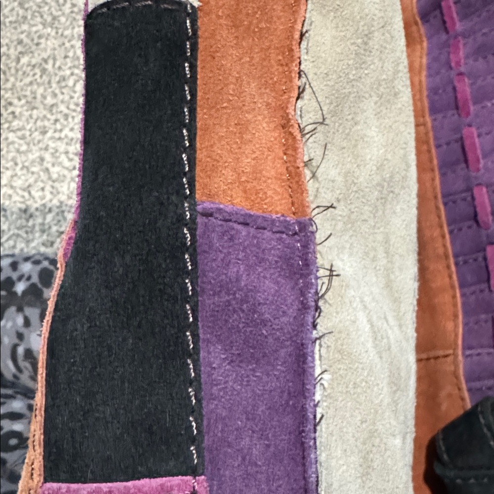 Multicolor Learher Patchwork Tote Bag - Picture 12 of 12